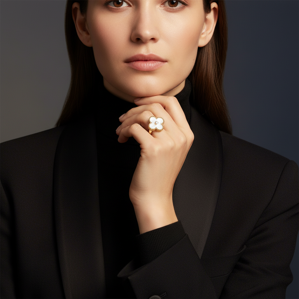 Vintage Alhambra Pearl Ring