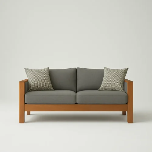 Block Arm 2 Seater Sofa Strong Form Soft Comfort