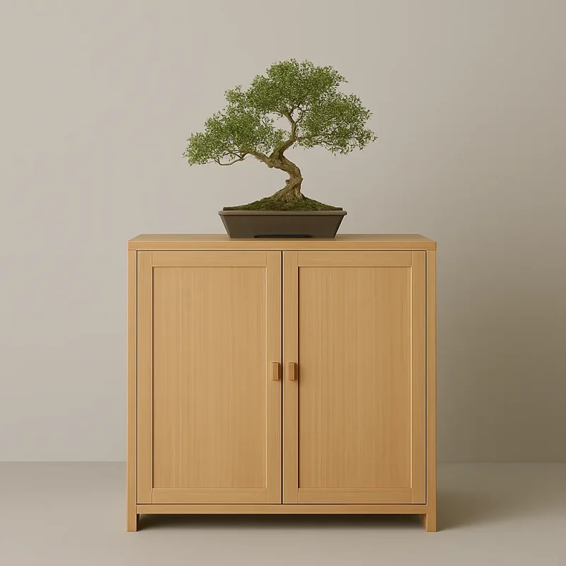 Closed Shoe Cabinet Minimal Two Door Storage With Display Top