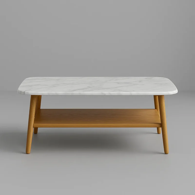 Marble Coffee Table Sleek Scandinavian Living Room Accent