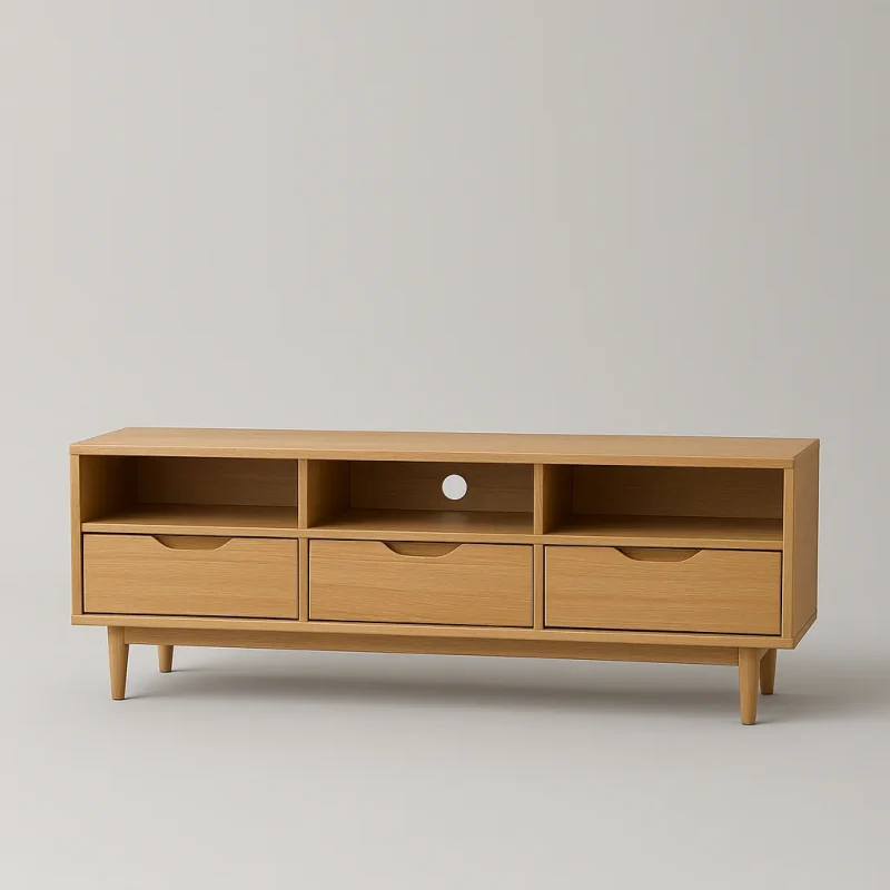 Media Console Clean-Line Storage Cabinet for Modern Living