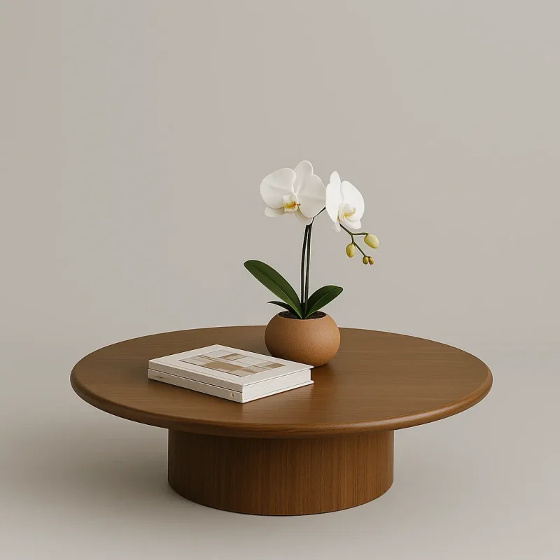 Pedestal Coffee Table Sculptural Modern Accent for Living Spaces