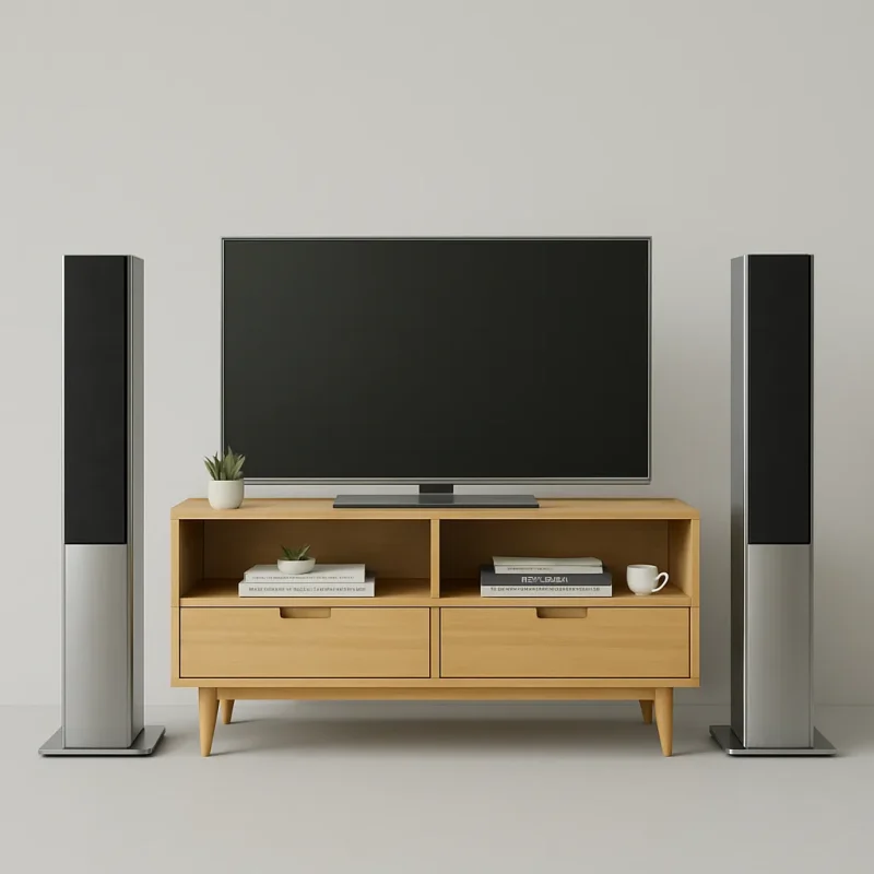 Scandinavian TV Shelf Functional Open Storage For Modern Spaces