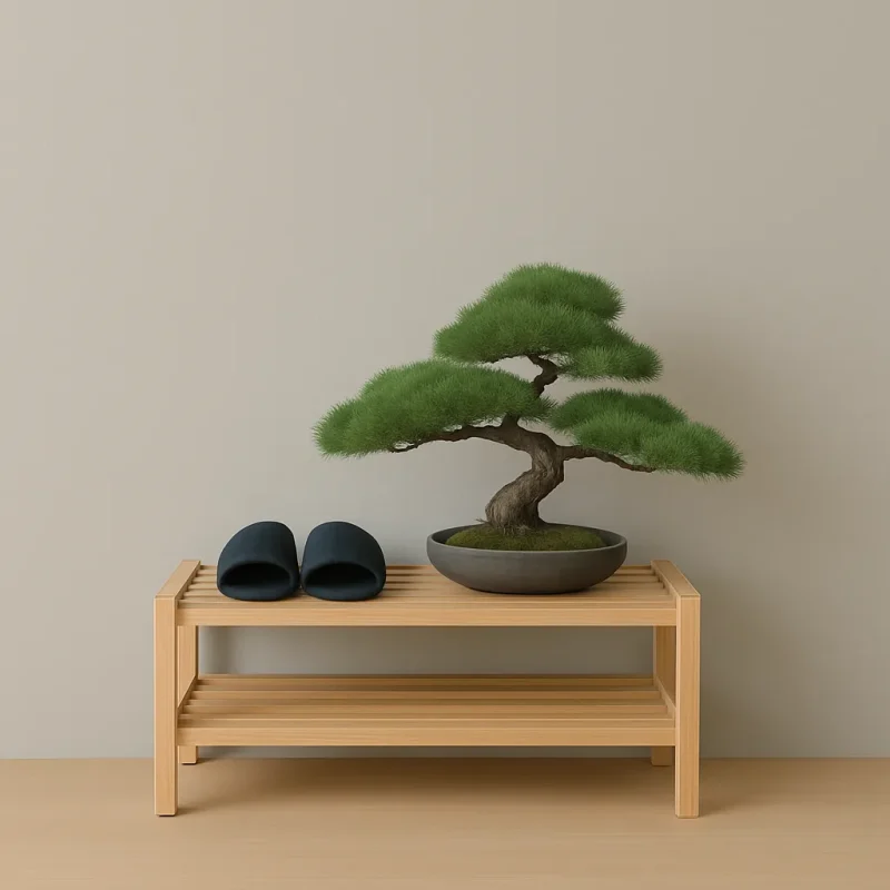 Zen Shoe Bench Simple Two Tier Shelf For Entryway Harmony