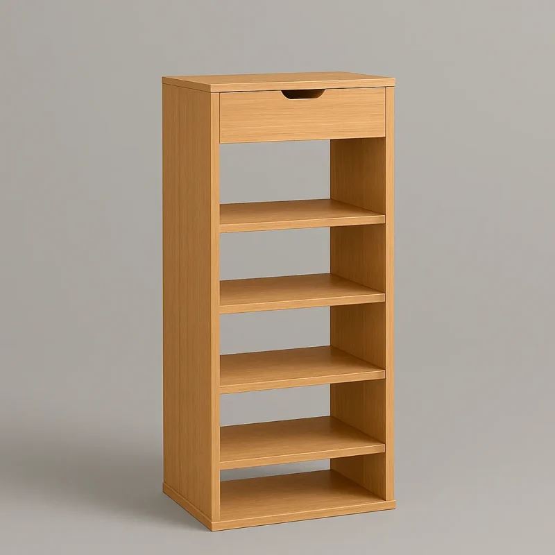 Modern Wooden Shoe Rack With Drawer for Entryway and Living Room
